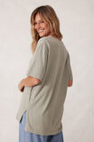 Lola Longline Step Hem Tee, SOFT SAGE/ PHANTOM CERES MONOGRAM EMBROIDERY - alternate image 3