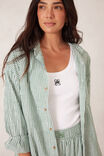 Peta Oversized Shirt, WINTER GREEN BRIGHT WHITE STRIPE - alternate image 6
