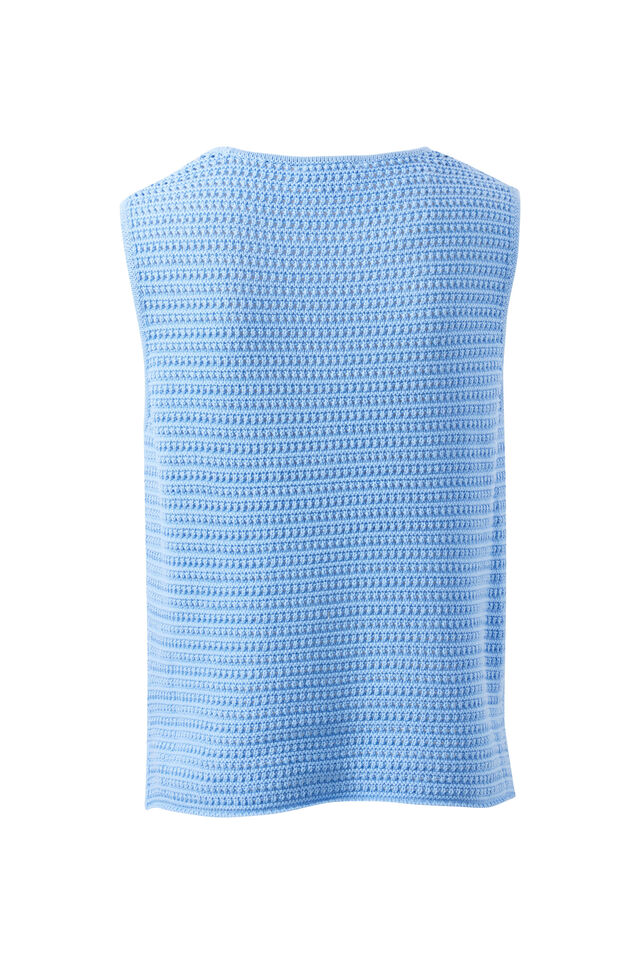 Margot Mesh Knit Tank, SKY BLUE