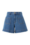 Esther Denim Patch Pocket Short, FRESH INDIGO - alternate image 2