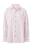 Peta Oversized Shirt, HERITAGE RED FINE TWIN STRIPE - alternate image 2