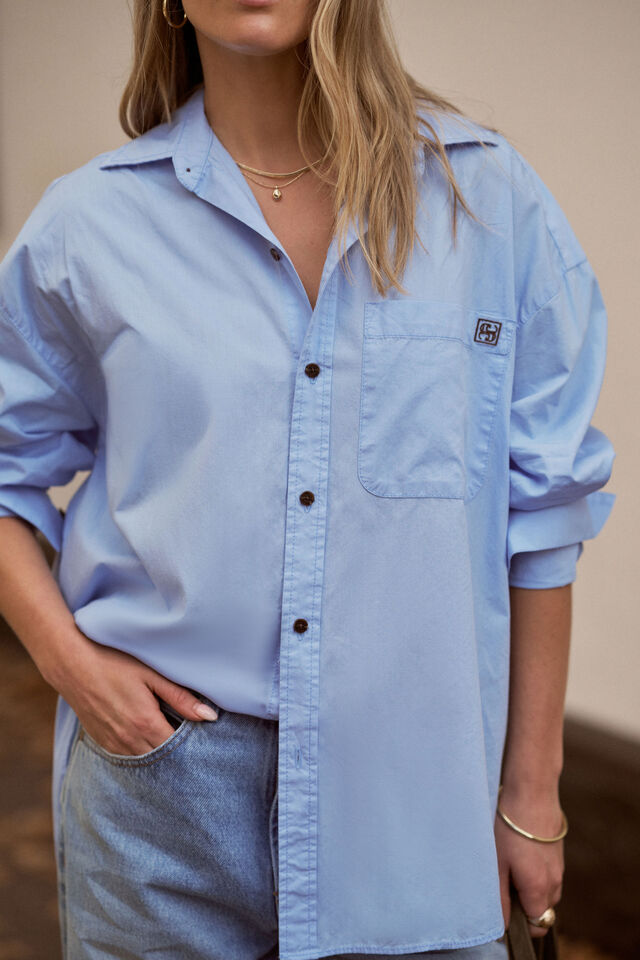 Peta Oversized Shirt, SKY BLUE