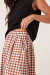 Gingham Maxi Skirt, BURNT CARAMEL WHITE GINGHAM - alternate image 6