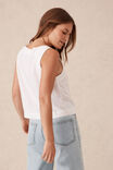 Square Neck Shell Top, WHITE - alternate image 3