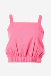Bubble Cami In Cotton Linen Blend, SUNSET PINK - alternate image 2