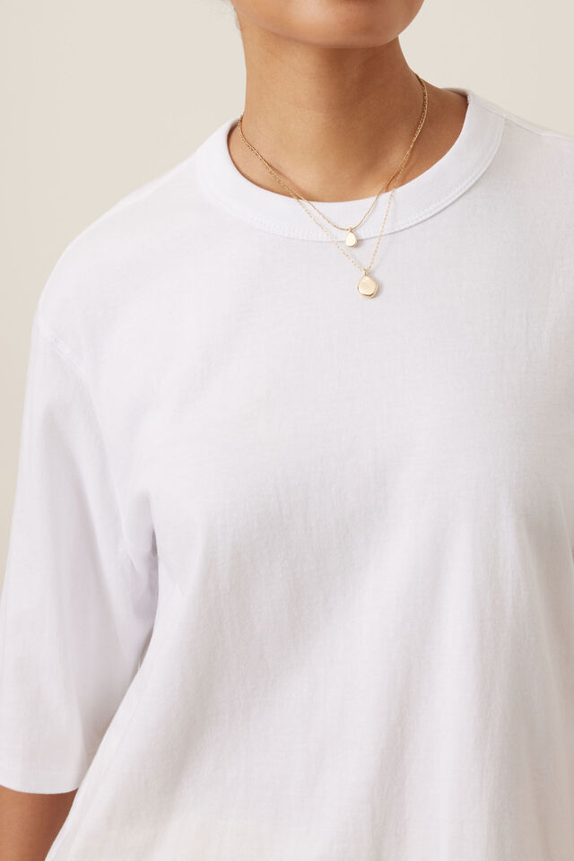 Luna Relaxed Tee, WHITE