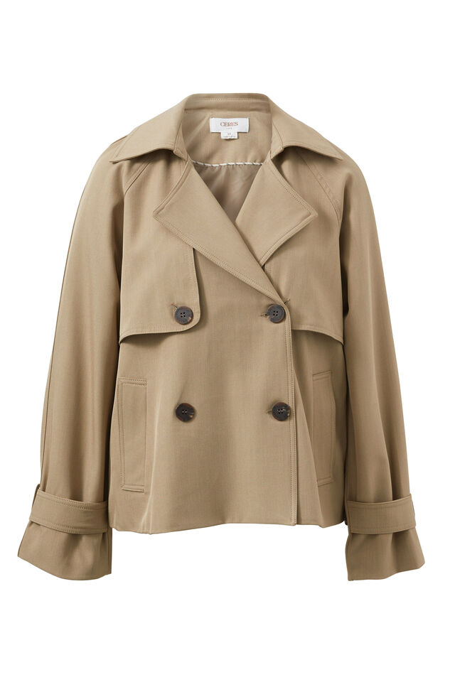 Short Trench Coat, SUMMER TAUPE