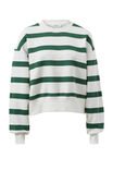 Cropped Slouchy Crew, PINE GREEN STRIPE - alternate image 2