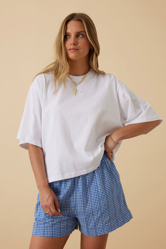 Mila Short, COBALT GINGHAM