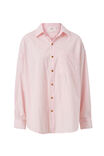 Oversized Shirt, ICE PINK WHITE RED STRIPE ORGANIC COTTON - alternate image 2