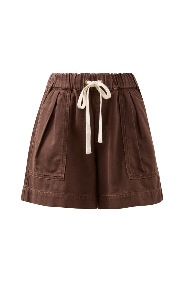 Darcy Relaxed Everyday Short, CHOCOLATE