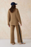 Side Stripe Soft Knit Pant, BISCUIT WITH BLACK STRIPE - alternate image 4