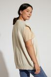 Soft Knit Oversized Vest In Recycled Blend, OATMEAL MARLE - alternate image 3