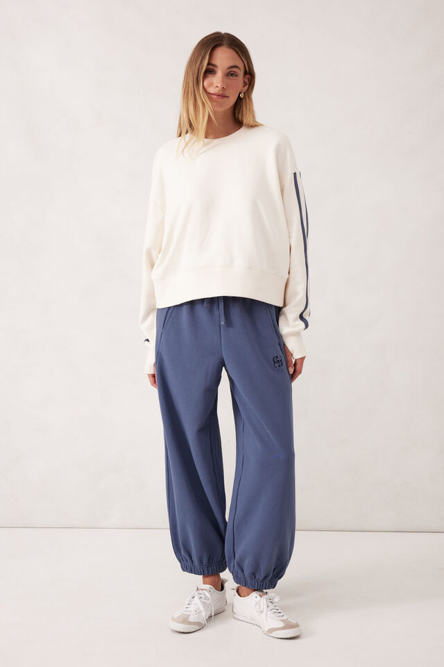 Barrel Leg Trackpant, MOONLIGHT