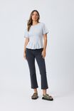 Soft Corset Top In Organic Cotton, GREY MARLE - alternate image 5