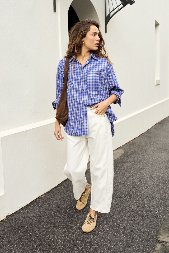 Demi Barrel Jean, ECRU