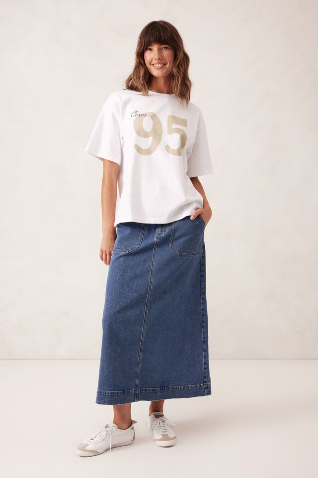 Boyfriend Tee, WHITE/CERES 95