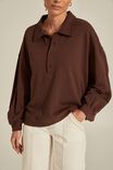 Collared Polo In Organic Cotton, BURGUNDY - alternate image 3