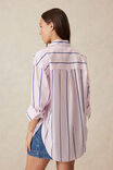 Oversized Shirt, PINK BLUE STRIPE ORGANIC COTTON - alternate image 3