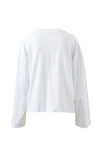 Beau Long Sleeve Slouchy Tee, WHITE - example image 3