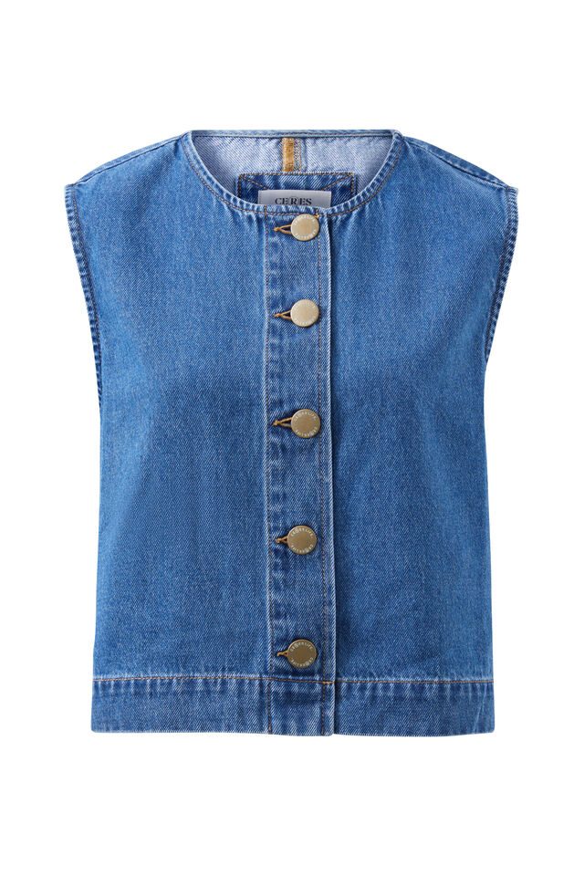 Nora Shell Top, FRESH INDIGO