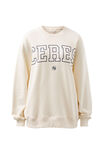 Isla Oversized Slouchy Crew, WINTER WHITE NAVY HERITAGE - example image 2