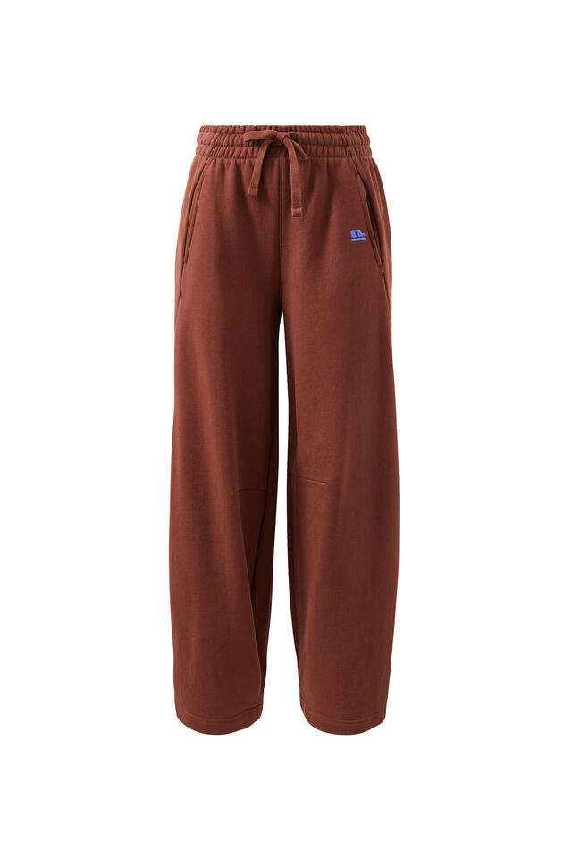Elise Barrel Trackpant, BURNT TOFFEE