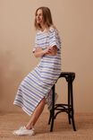 Charlotte Midi Terry Dress, WHITE AZURE BLUE STRIPE - alternate image 4