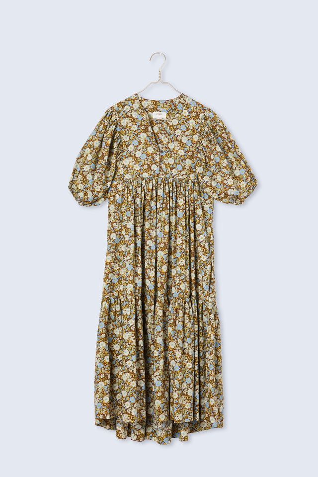 Fall Floral Smock Dress In Organic, FALL FLORAL