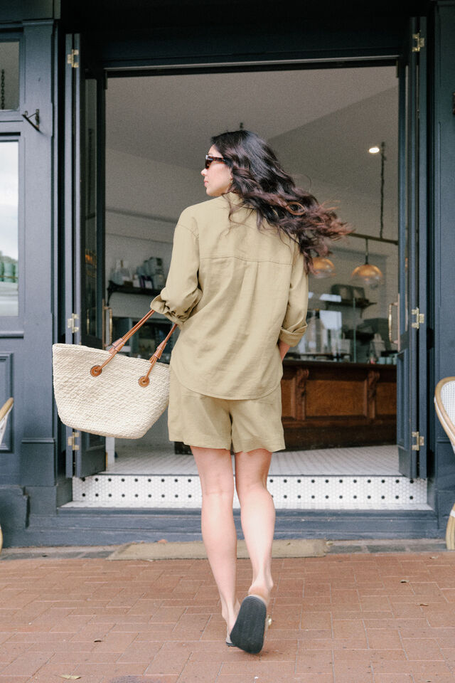 Relaxed Pocket Shirt, OLIVE