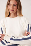 Sasha Sporty Slouchy Crew, WINTER WHITE SIDE STRIPE - alternate image 5