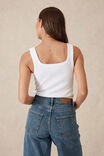 Contour Rib Square Neck Tank, WHITE - alternate image 3