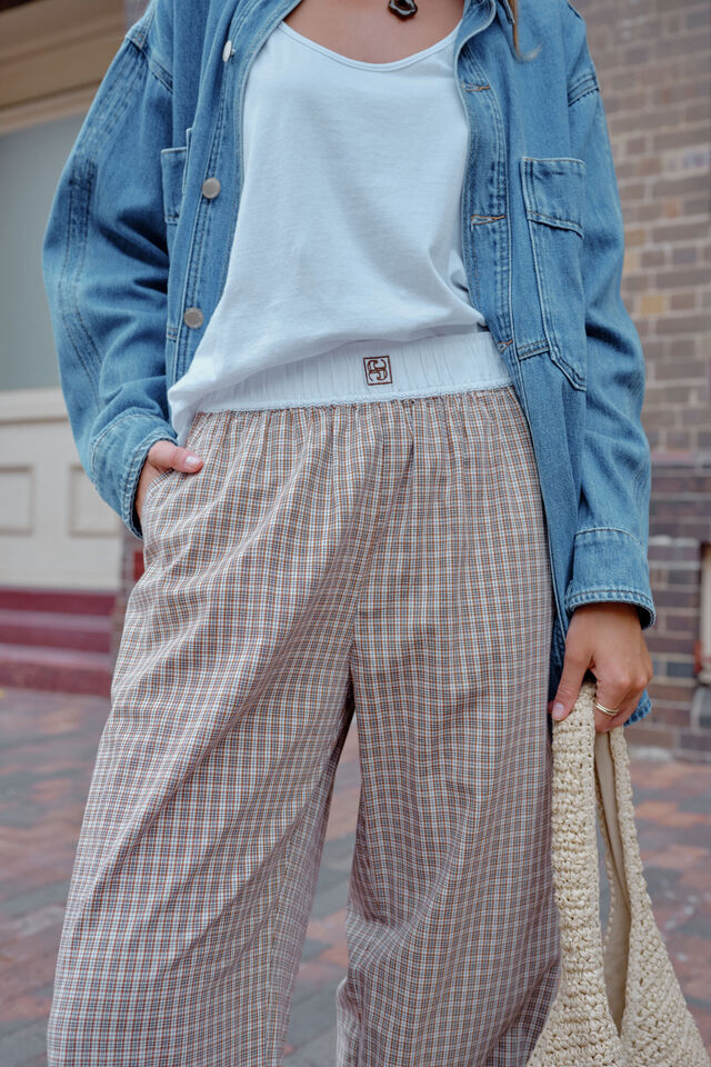 The Lounge Pant, TOFFEE CHECK