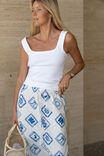 Bias Maxi Skirt, BLUE CAPRI - alternate image 3