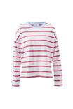 Scout Slouchy Long Sleeve  Tee, WHITE/CHINA BLUE CHILLI RED STRIPE - example image 2