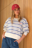 WARM WHITE BLUE AZURE STRIPE