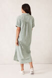 Rolled Cuff Midi Shirt Dress, WINTER GREEN BRIGHT WHITE STRIPE - alternate image 3