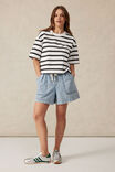 Boxy Terry Tee, WHITE PHANTOM STRIPE - alternate image 6