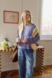 Beau Long Sleeve Slouchy Tee, POLO BLUE/WHITE STRIPE - example image 5