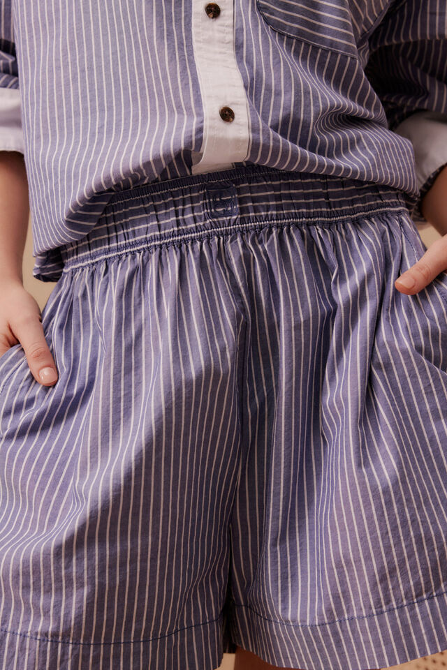 Mila Short, COLLEGE BLUE WHITE STRIPE