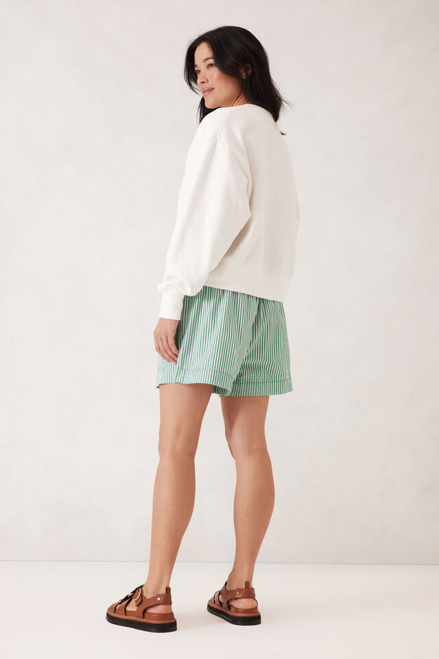 Mila Short, KELLY GREEN WHITE STRIPE