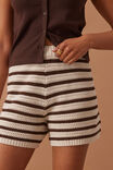 Molly Textured Knit Short, CHOC STRIPE - alternate image 4