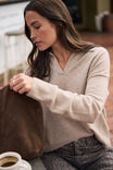 Bec Knit Collared Pullover, OAT MARLE - alternate image 6