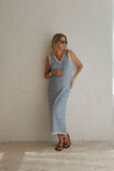 Textured Knit Midi Tank Dress, SUMMER BLUE STRIPE - alternate image 1