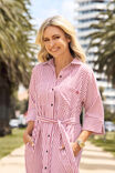 Classic Shirt Dress Jf, CLARET RED WHITE STRIPE - alternate image 4