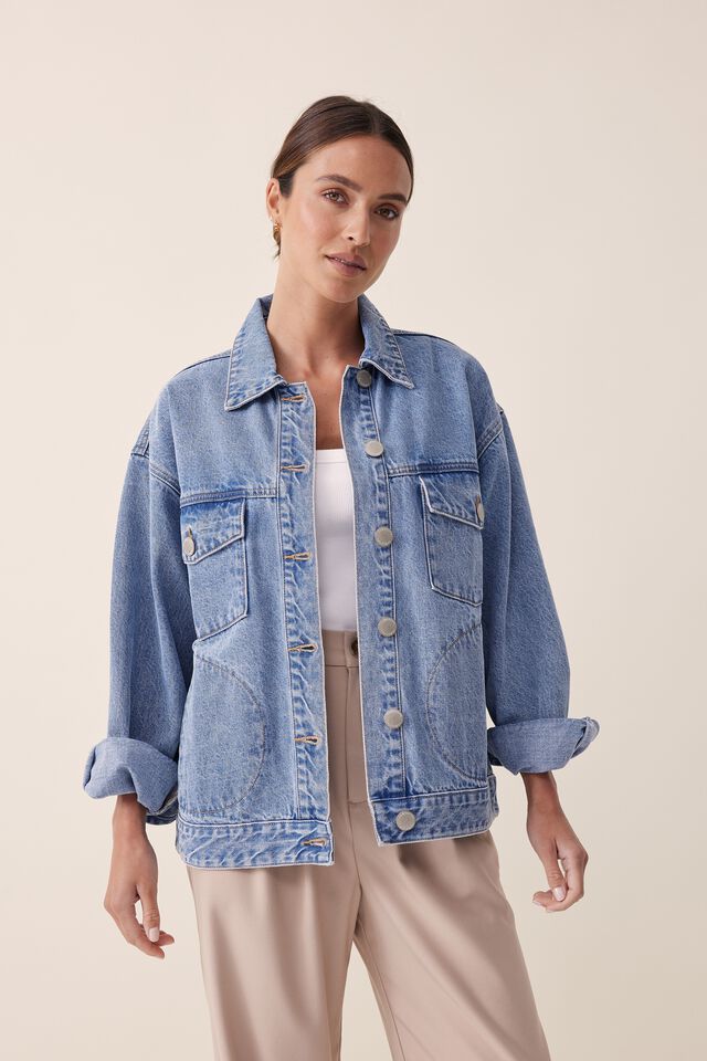 Classic Denim Jacket, MID BLUE VINTAGE WASH