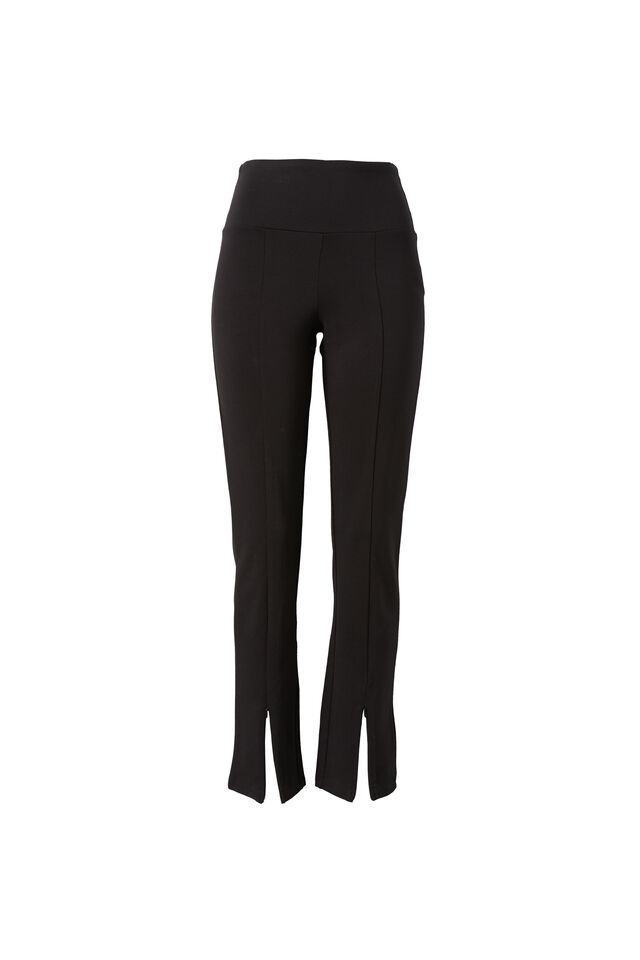 Ponte Split Hem Pant, BLACK