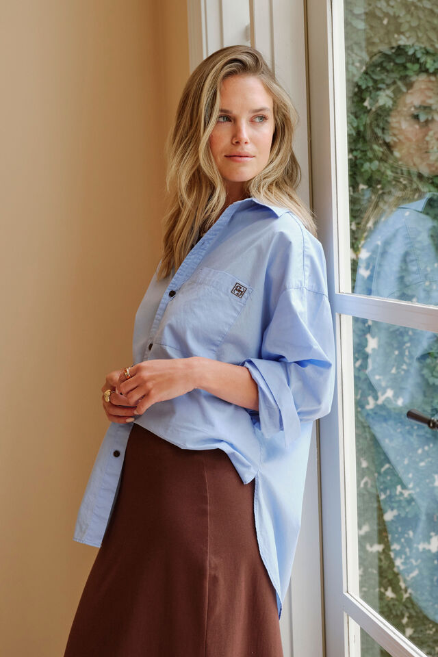 Peta Oversized Shirt, SKY BLUE