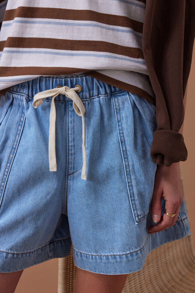 Darcy Relaxed Everyday Short, MID BLUE WASH