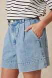 Pleat Front Short, VINTAGE BLUE DENIM - alternate image 3